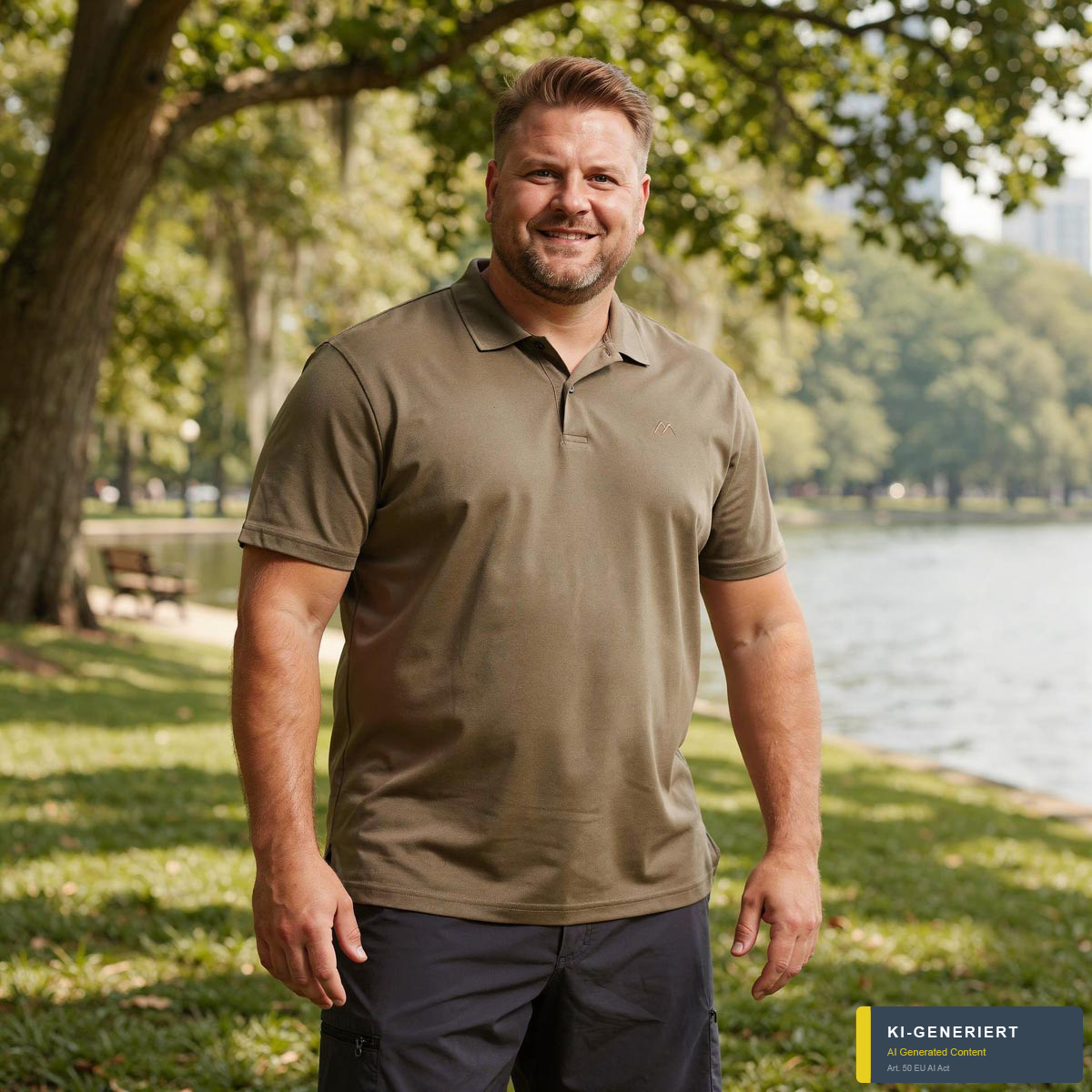 Maier Sports Funktions-Poloshirt, atmungsaktiv und schnelltrocknend khaki