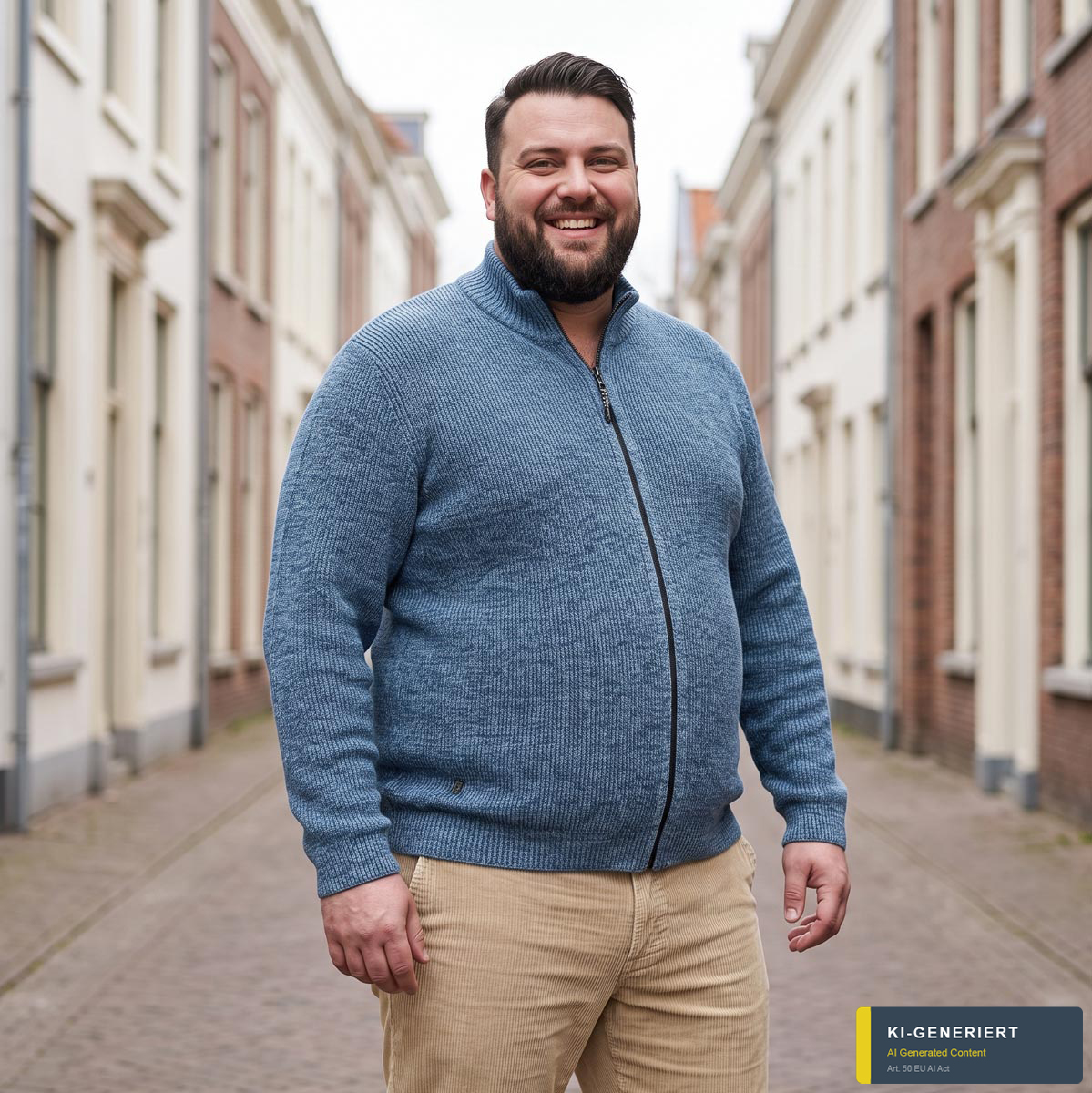 camel active Strickjacke in melierter Optik dunkelblau