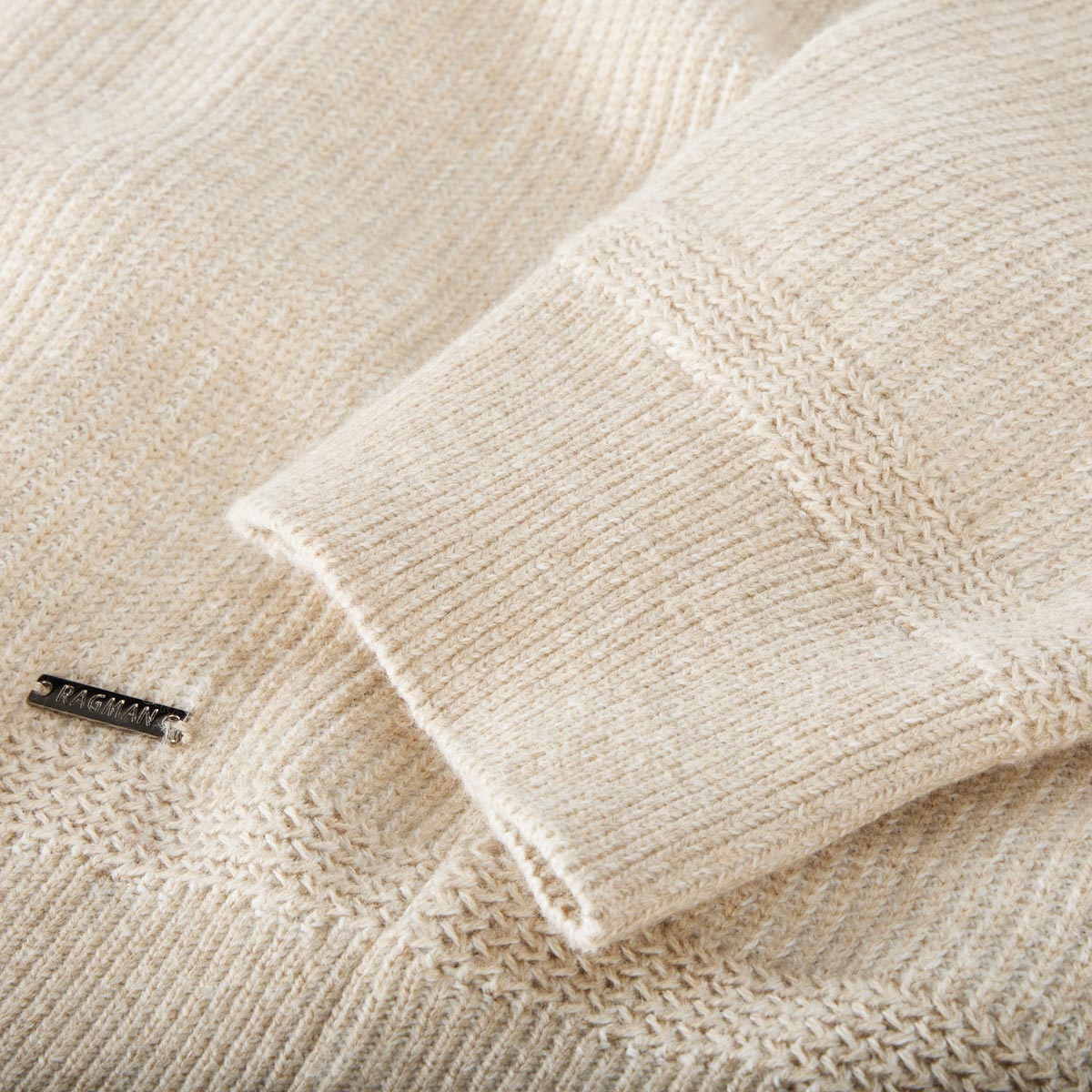 RAGMAN Pullover mit Troyerkragen beige