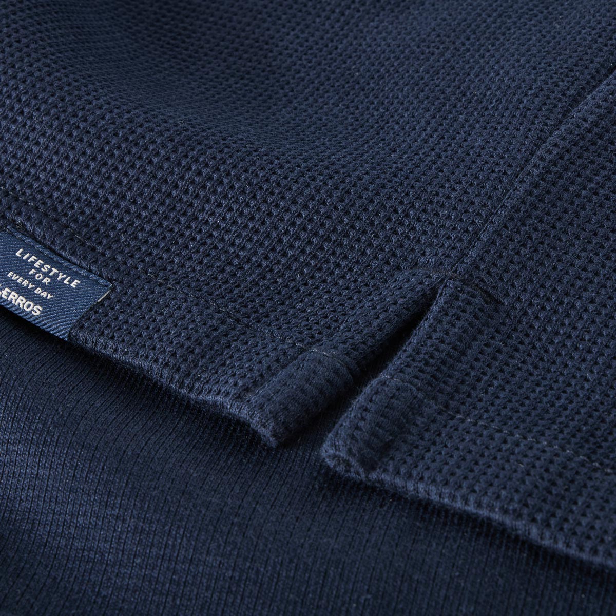 Lerros Poloshirt mit durchgehender Knopfleiste blau