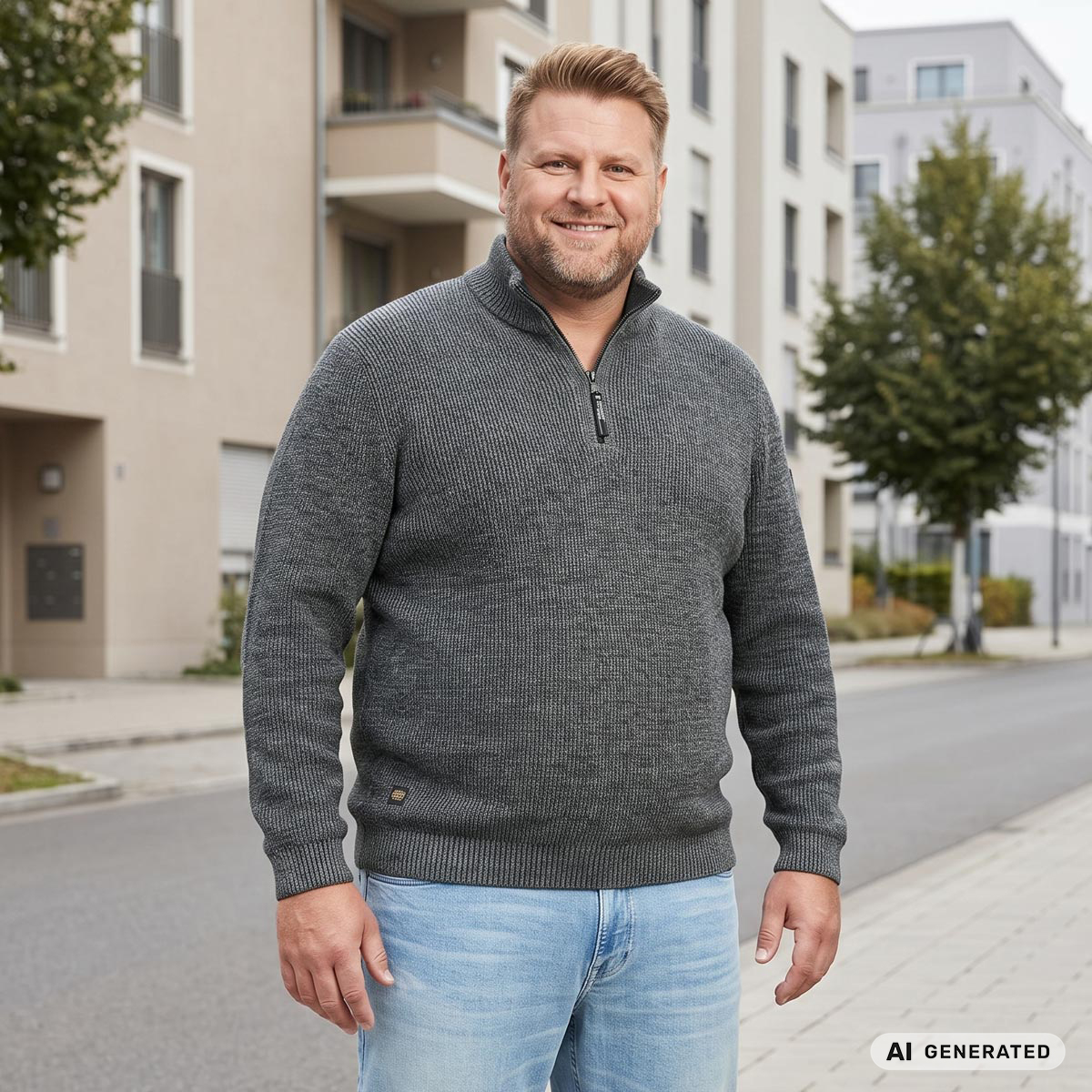 camel active Troyer-Pullover aus Strick dunkelgrau