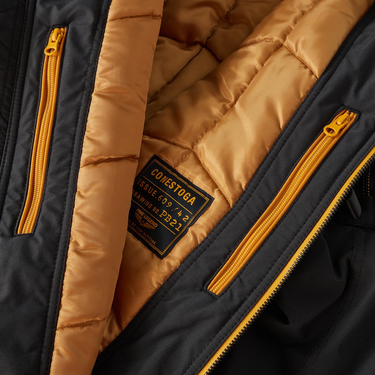 PME LEGEND Mittellange Jacke mit abnehmbarer Kapuze schwarz