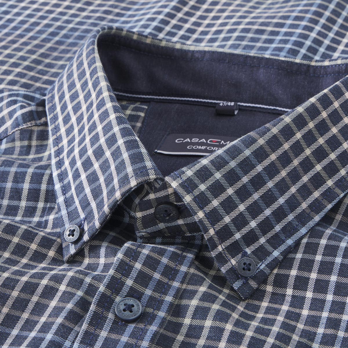 CASA MODA Kariertes Freizeithemd blau