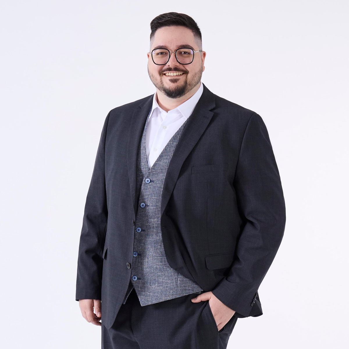 Weis Anzugsakko mit Stretch schwarz