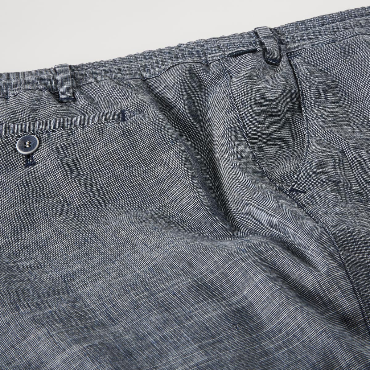 Eurex by Brax Chino mit Leinen "Till", Regular Fit mittelblau