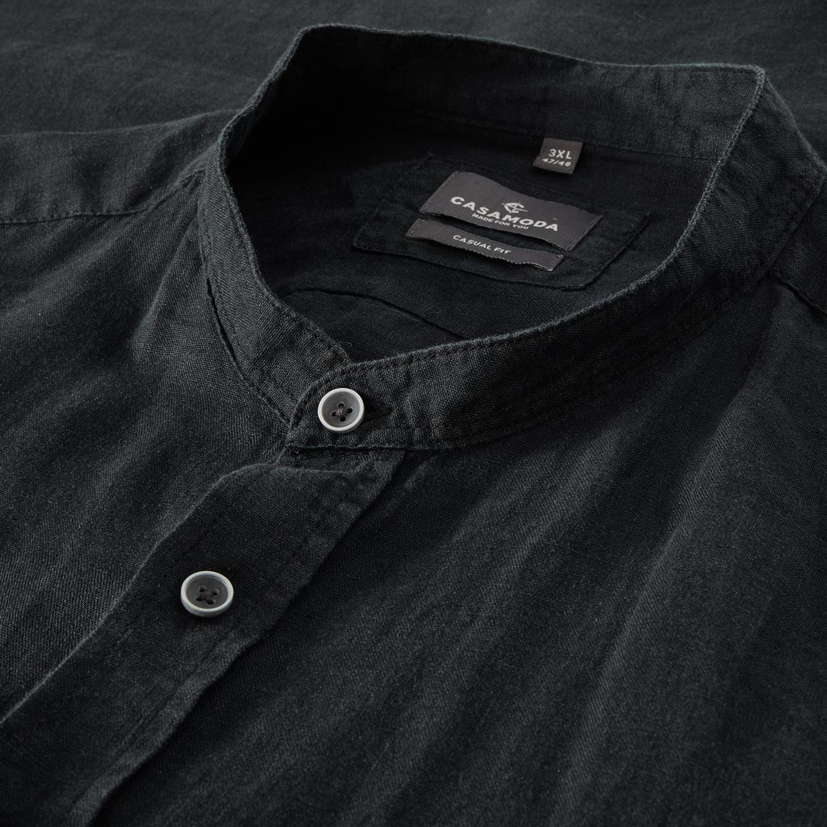 CASA MODA Freizeithemd aus Leinen schwarz