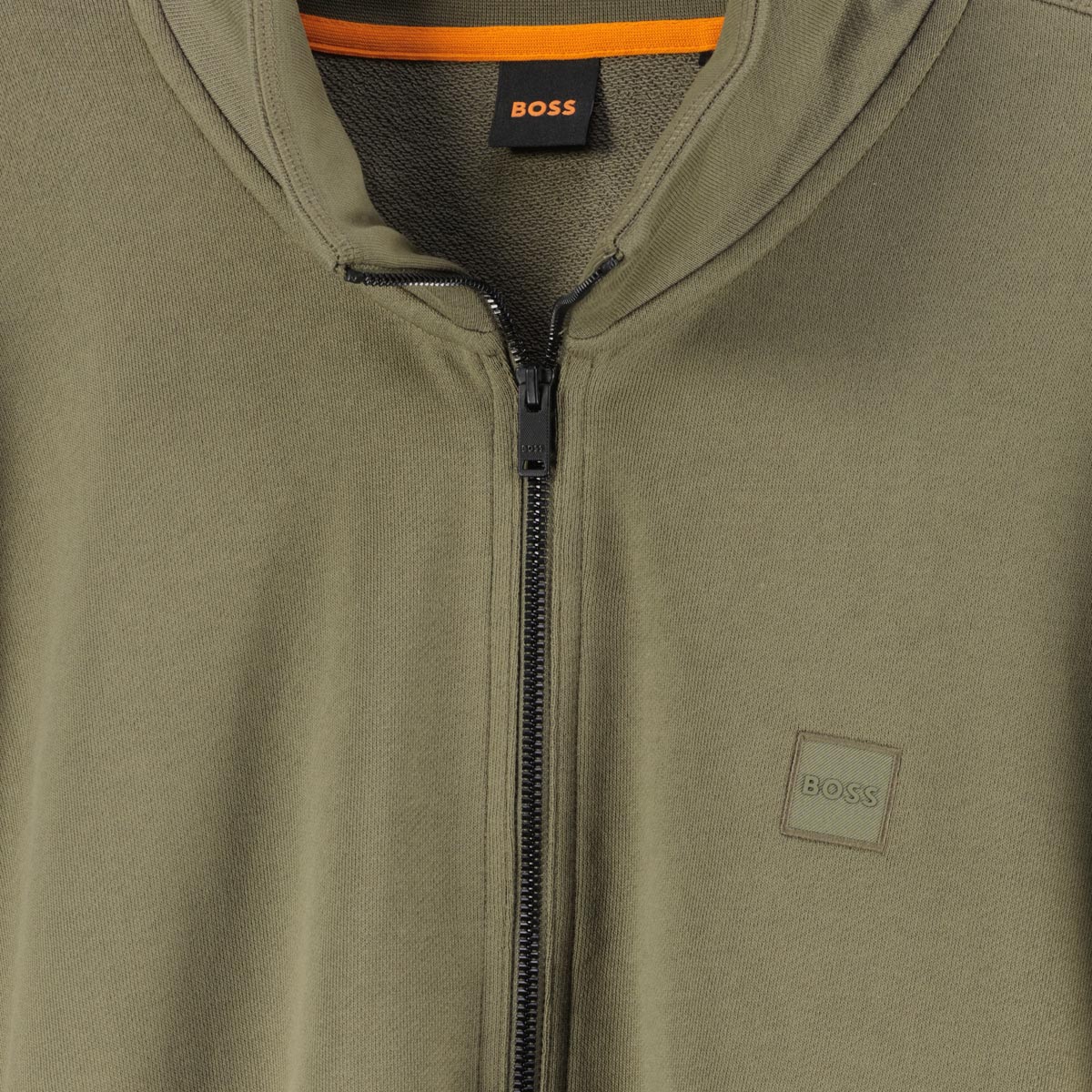 BOSS Sweatjacke aus Baumwolle khaki