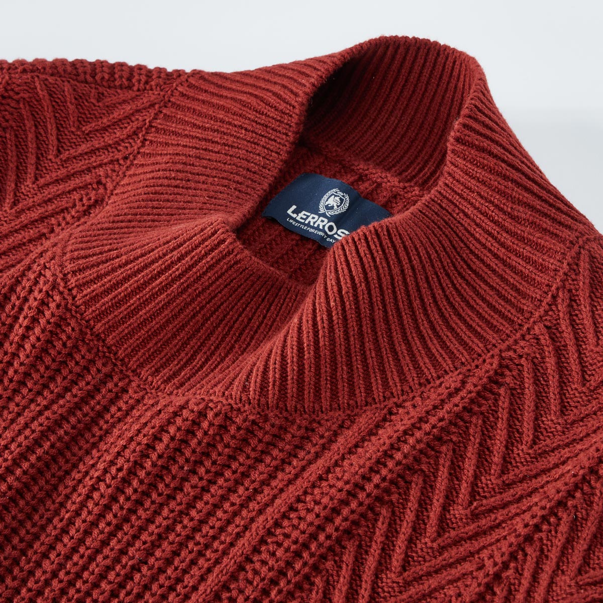 Lerros Strick-Pullover aus Baumwollmix rot