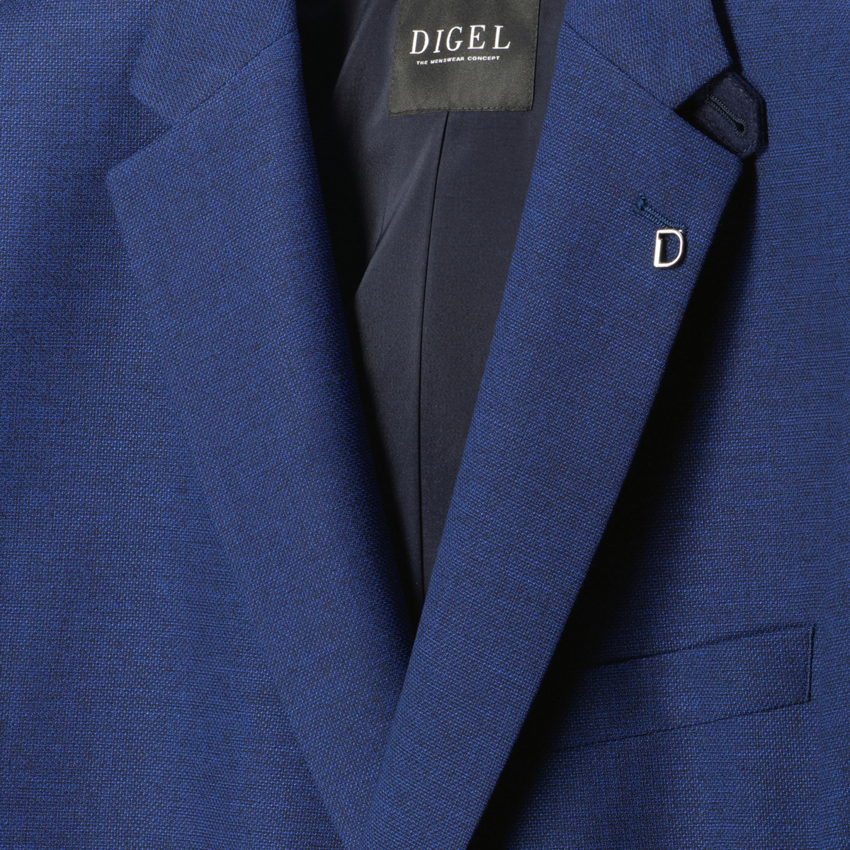 Digel Stretch-Sakko mit feiner Musterung blau