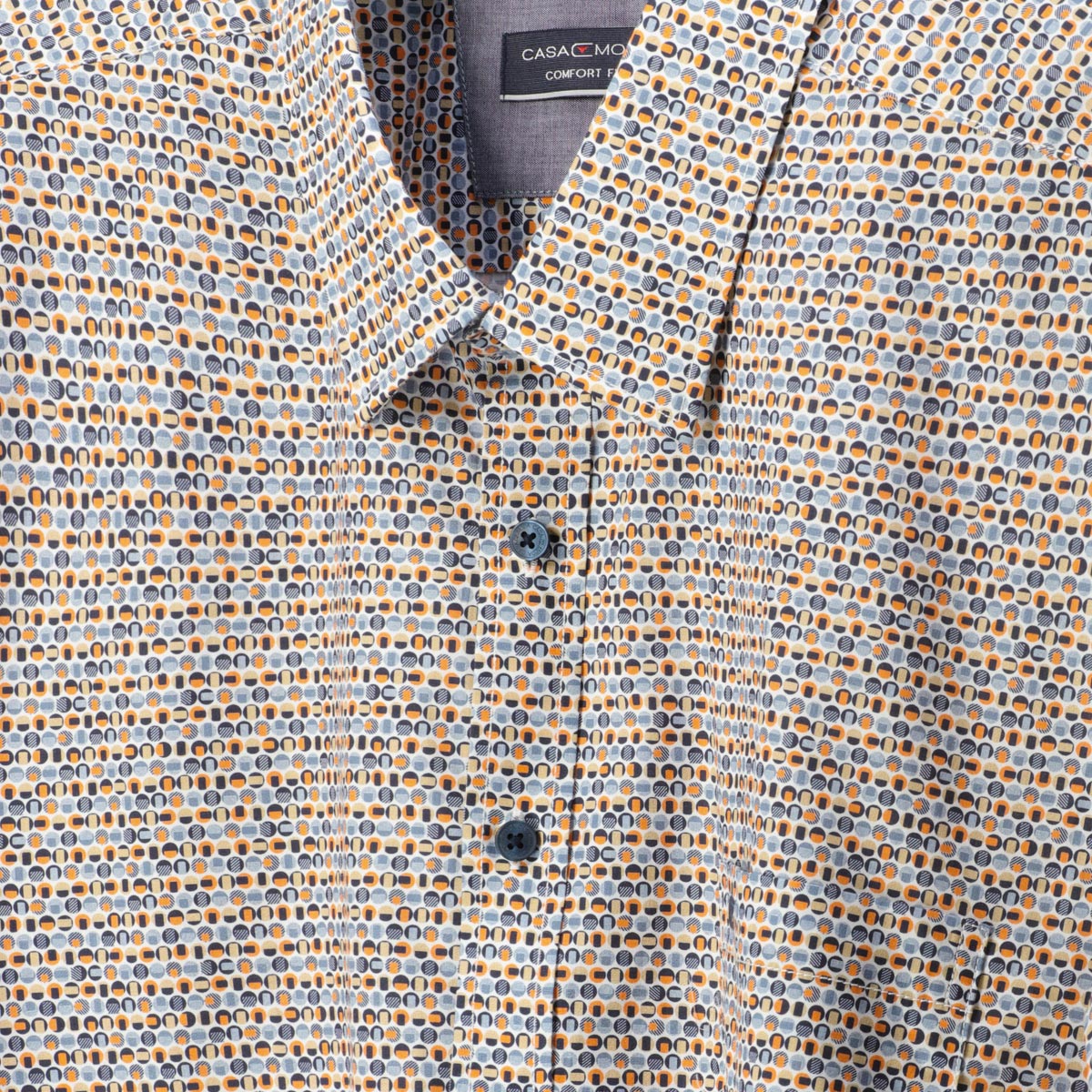 CASA MODA Freizeithemd mit Allover-Muster blau