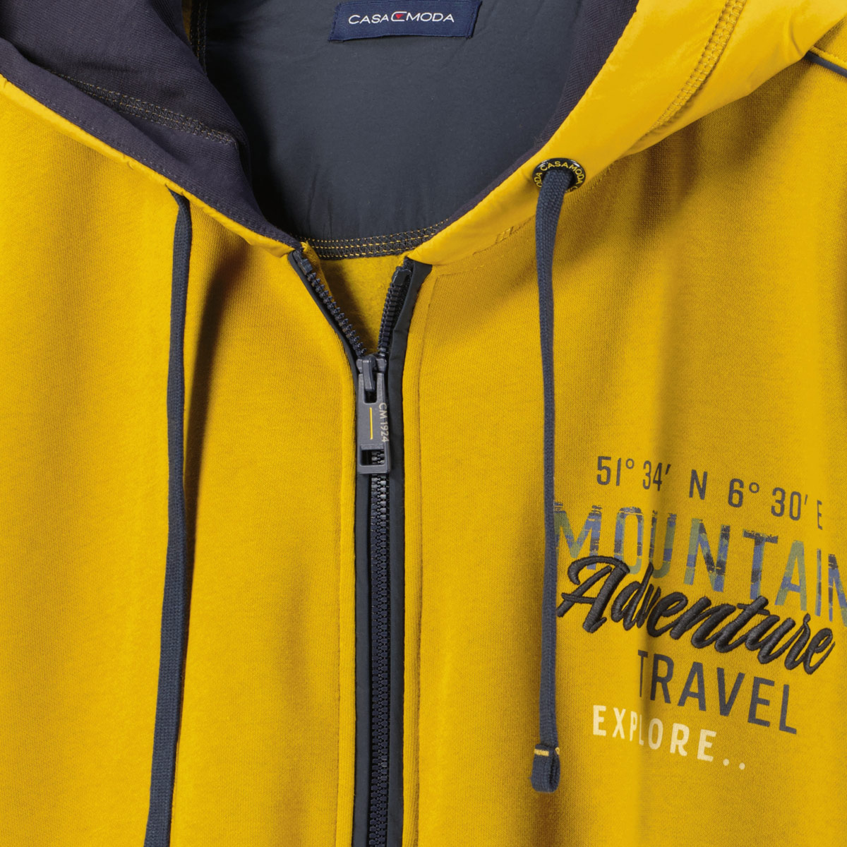 CASA MODA Kapuzenjacke aus Baumwollmischung gelb