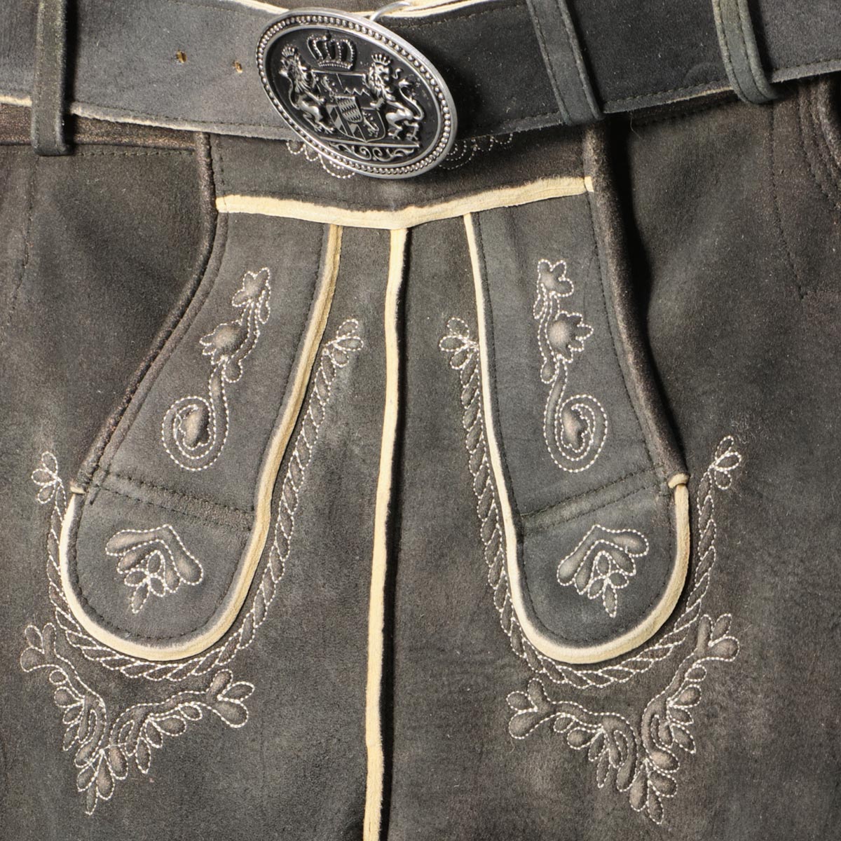 Pfundskerl Kurze Lederhose aus Hirschleder grau