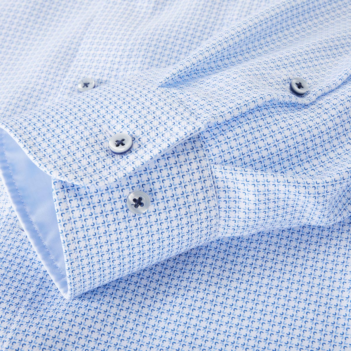 VENTI Businesshemd mit Allover-Muster blau