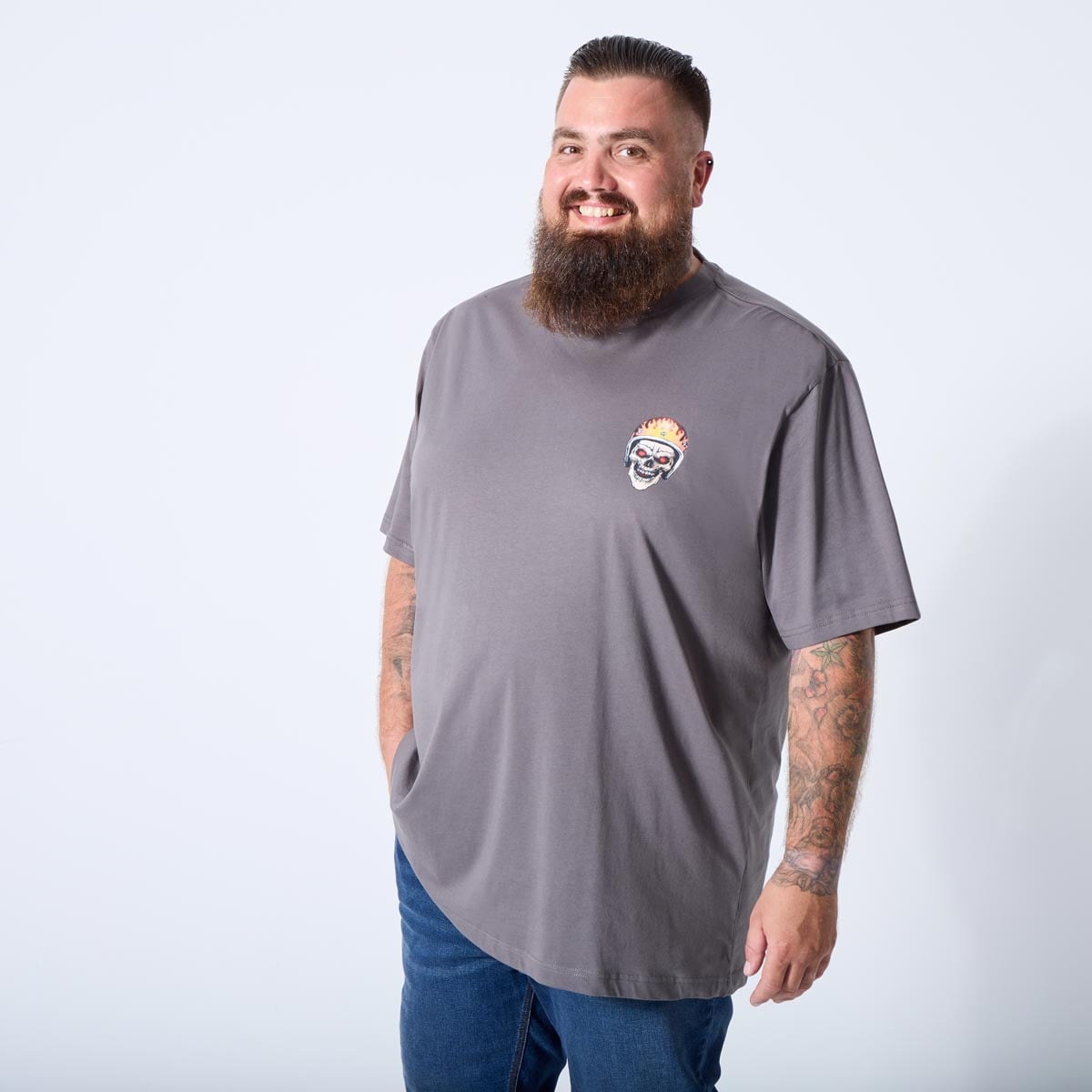 Pfundskerl T-Shirt mit Motiv-Print dunkelgrau