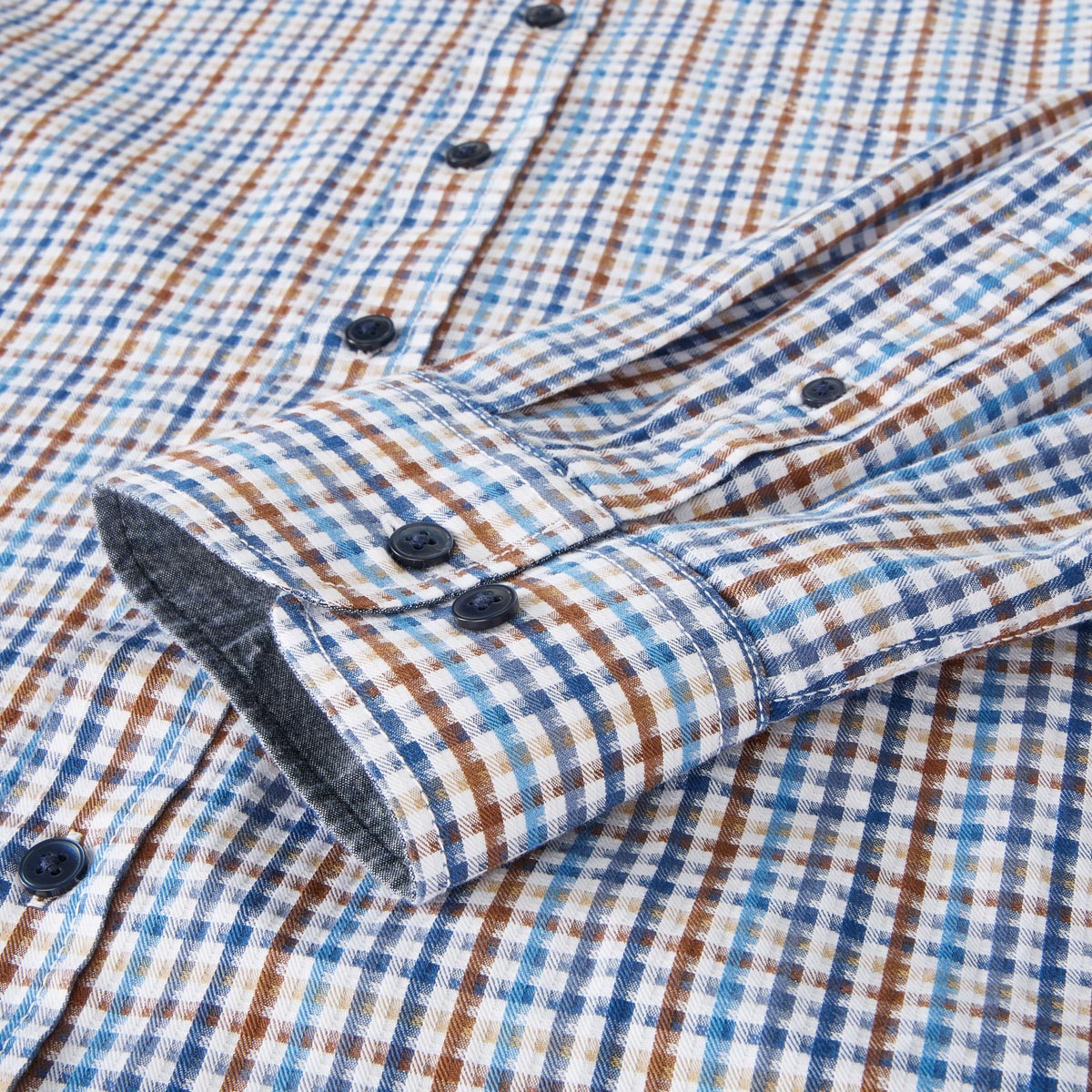 CASA MODA Kariertes Freizeithemd blau