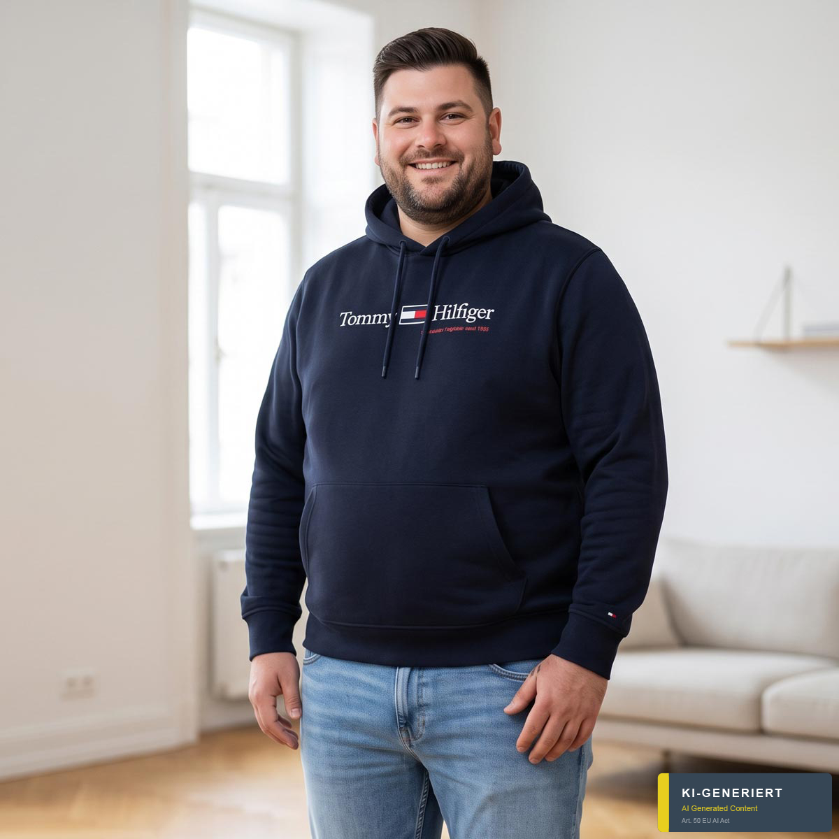 Tommy Hilfiger Hoodie mit Label-Print marine