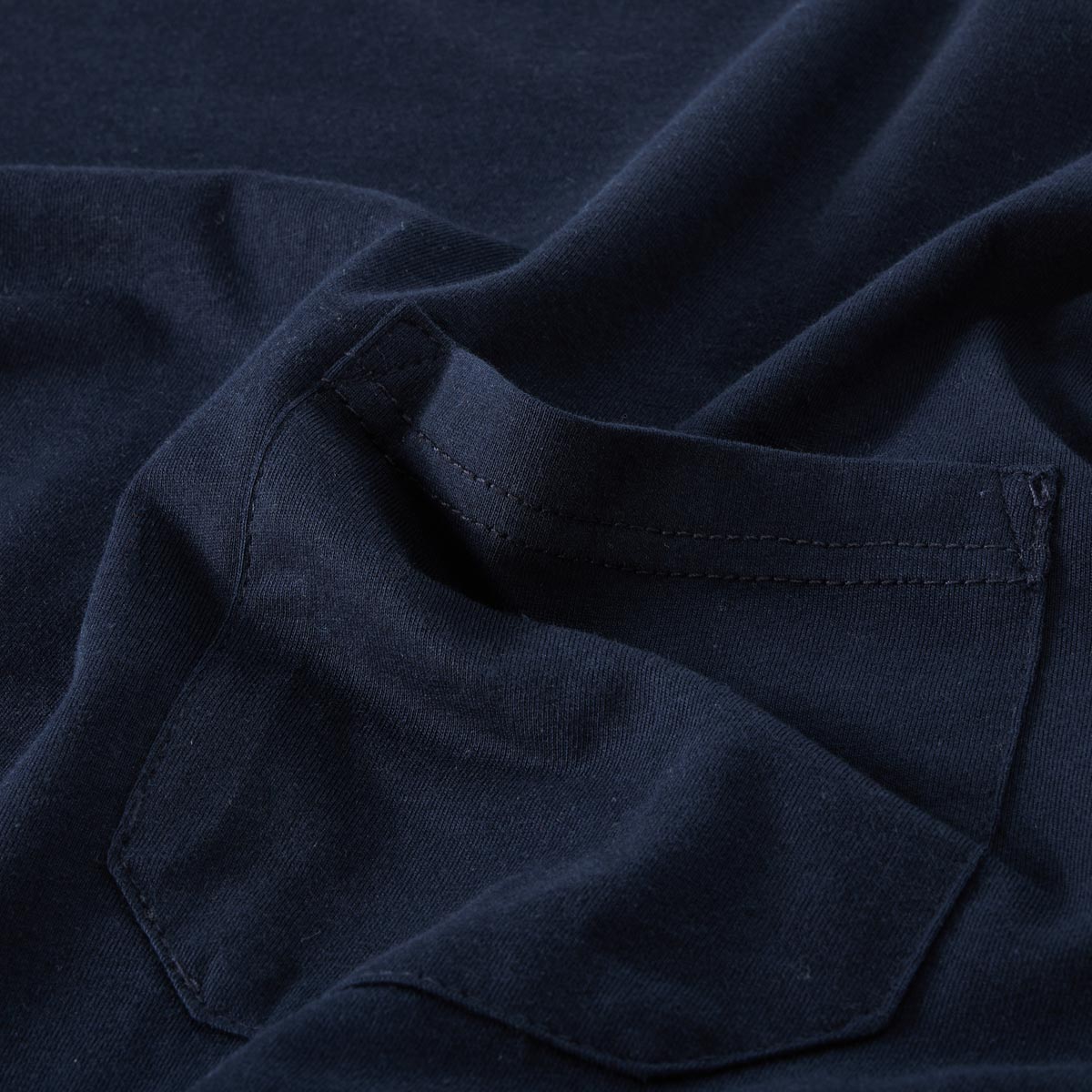 ADAMO Basic T-Shirt mit Brusttasche dunkelblau