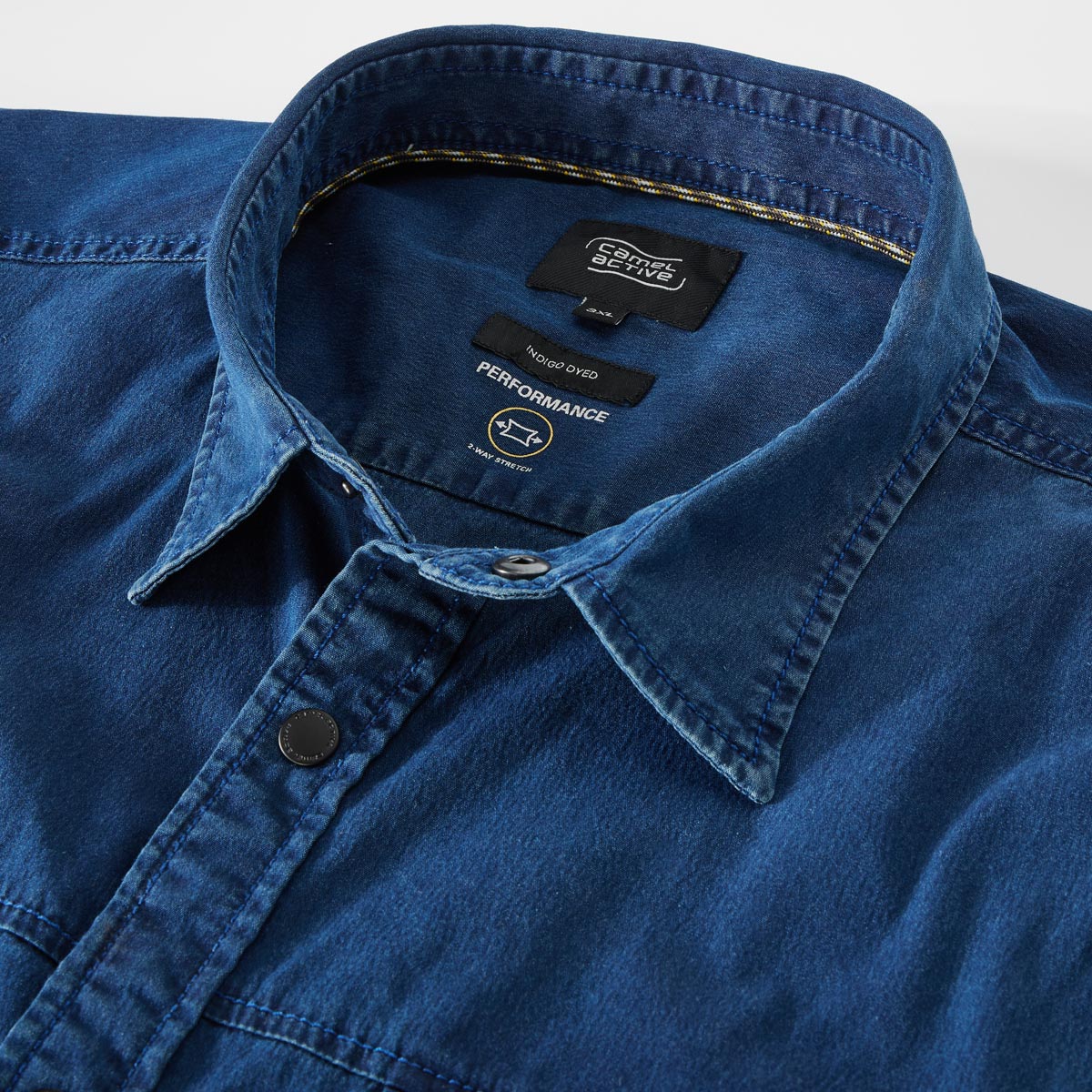 camel active Freizeithemd mit Elasthan dunkelblau