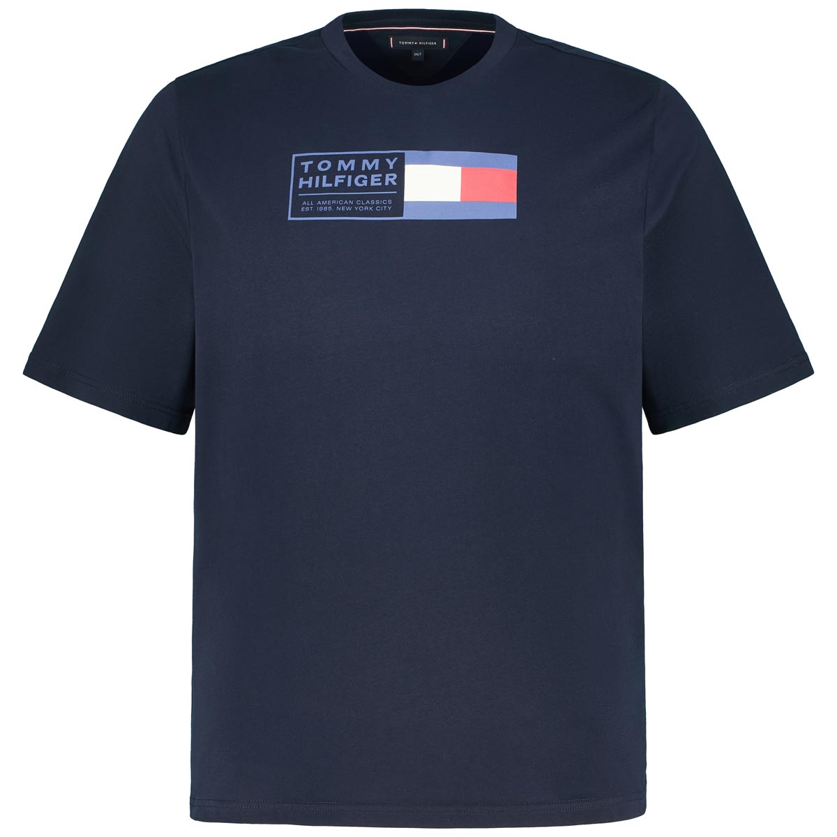 Tommy Hilfiger T-Shirt mit Label-Print Farbe marine Größe: 3XL günstig online kaufen