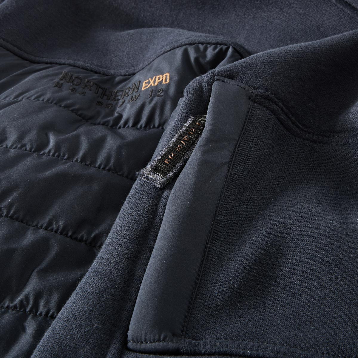 CASA MODA Sweatjacke mit Steppbesatz marine