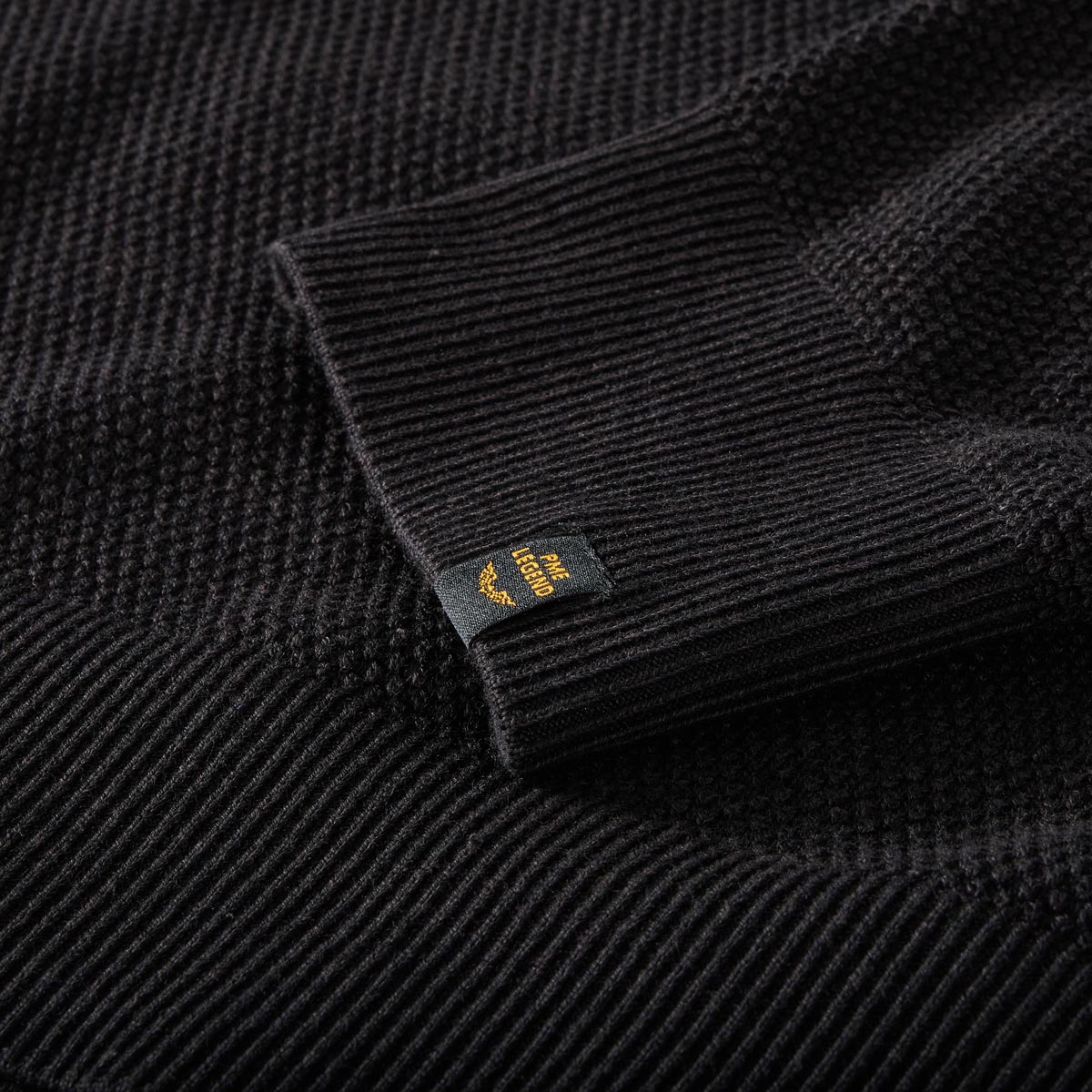 PME LEGEND Feinstrickpullover aus Baumwollmischung schwarz