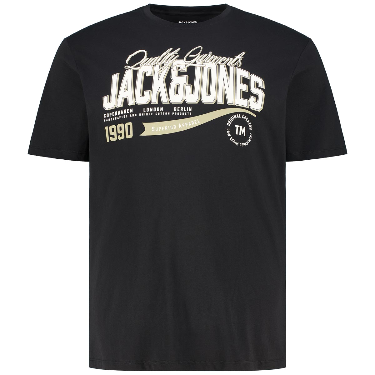 Jack&Jones T-Shirt Mit Label-Print Farbe Schwarz Größe, 5XL