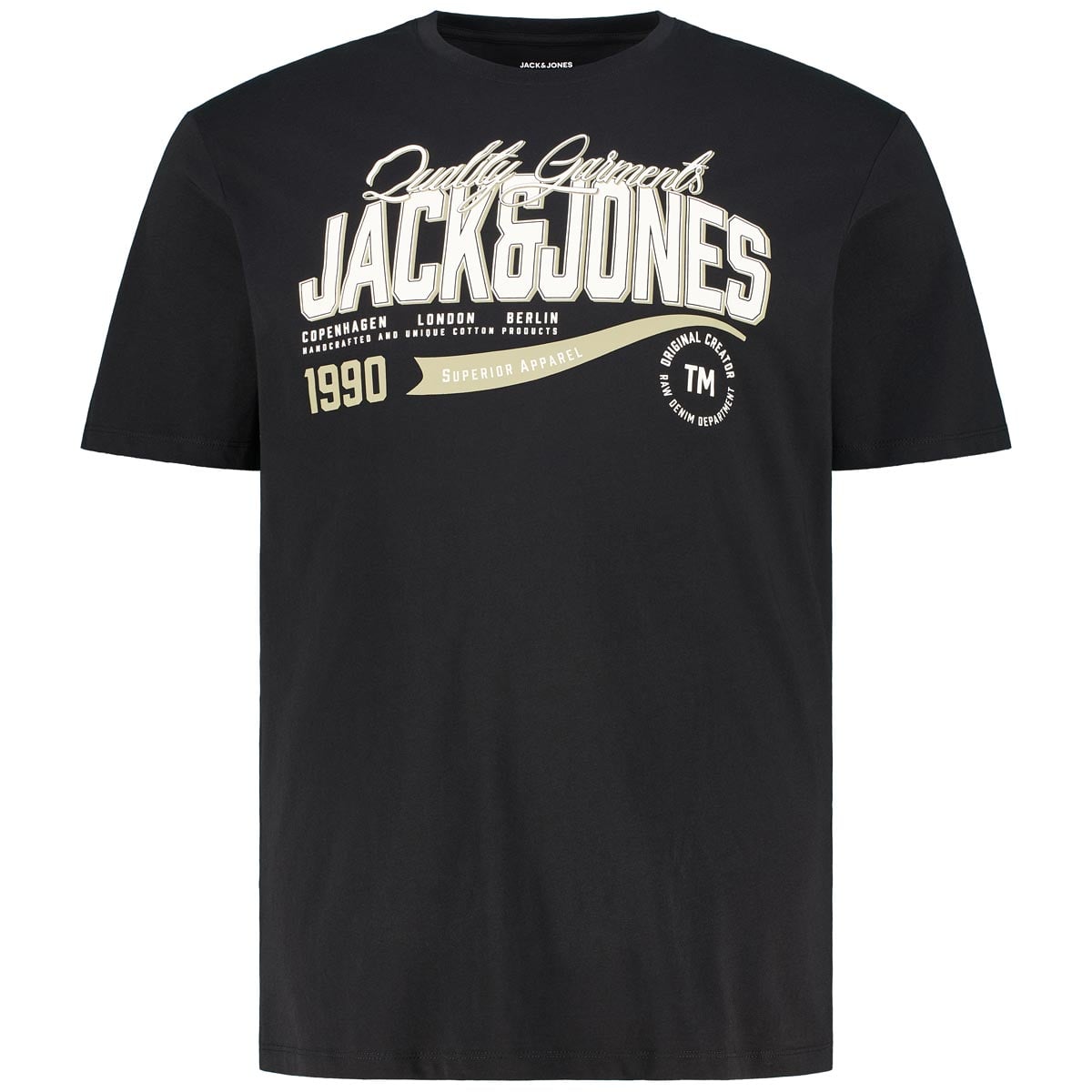 Jack&Jones T-Shirt Mit Label-Print Farbe Schwarz Größe, 5XL