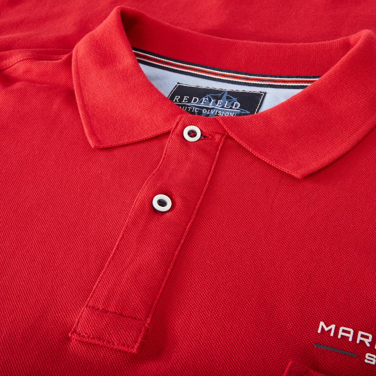 Redfield Poloshirt mit Label-Patch rot