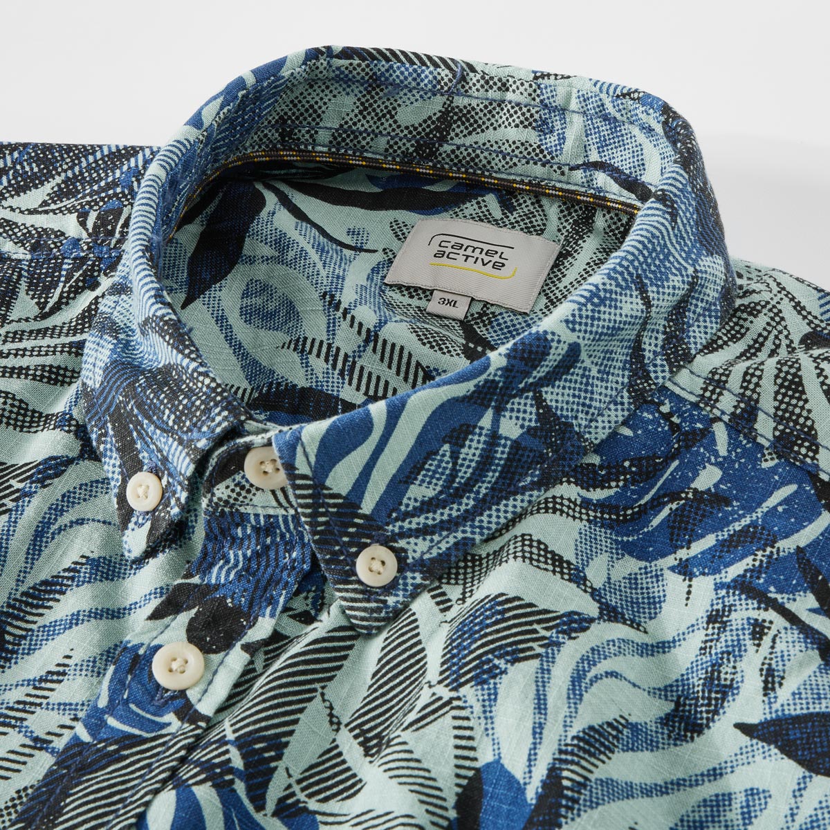 camel active Freizeithemd mit floralem Muster dunkelblau