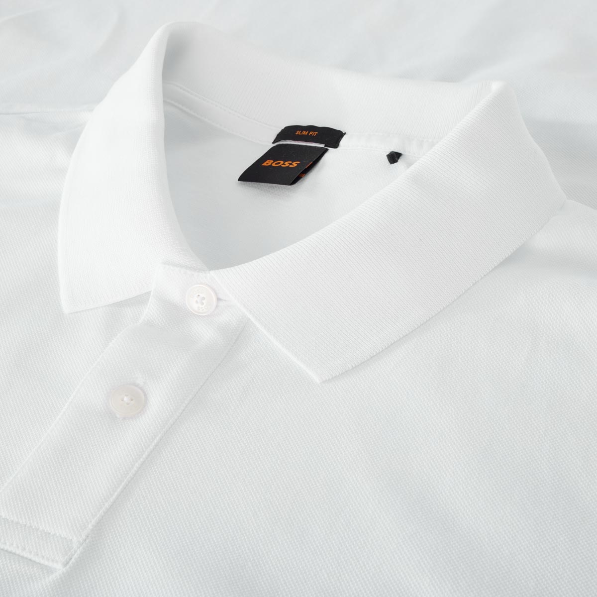 BOSS Poloshirt mit Biobaumwolle weiß