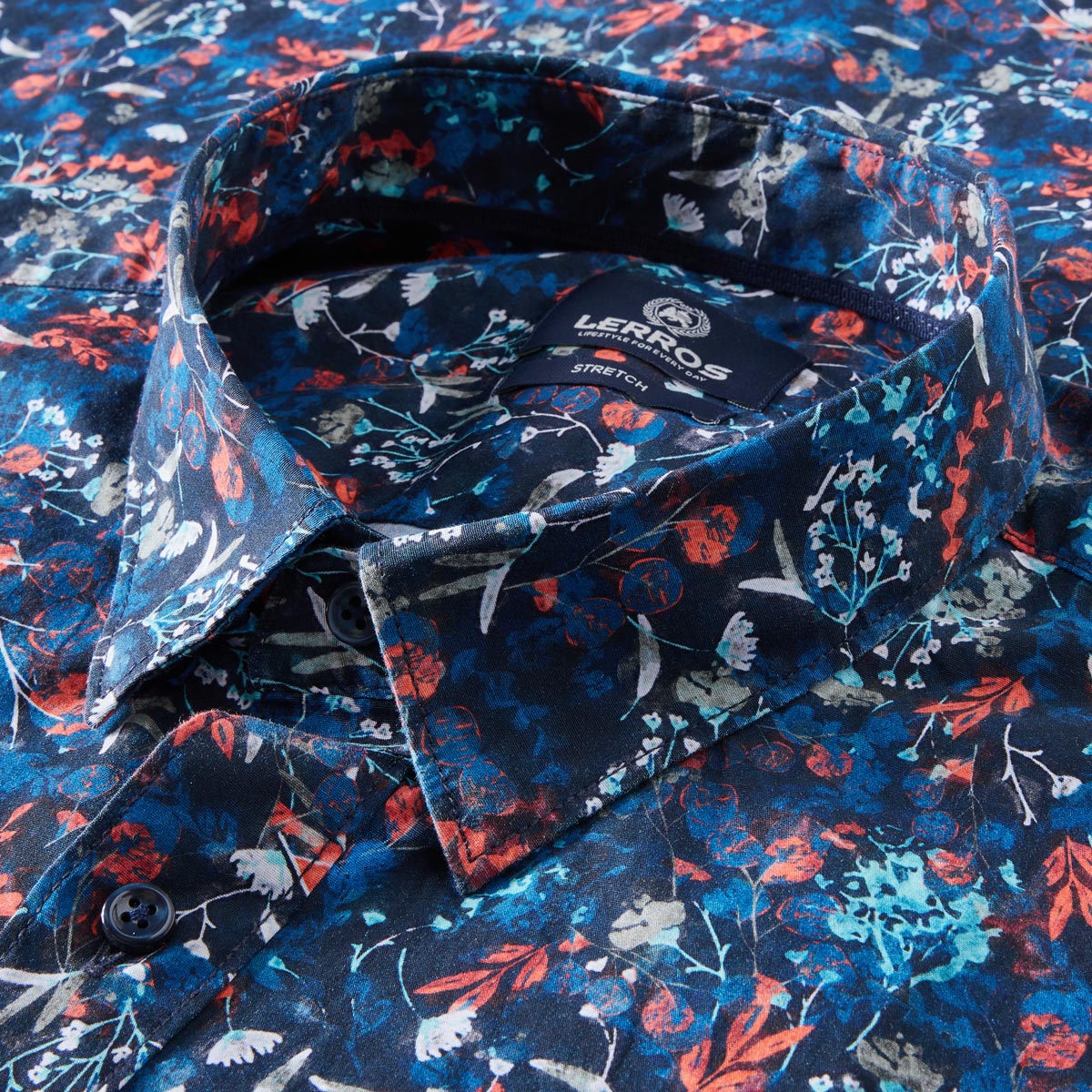 Lerros Freizeithemd mit Stretch blau