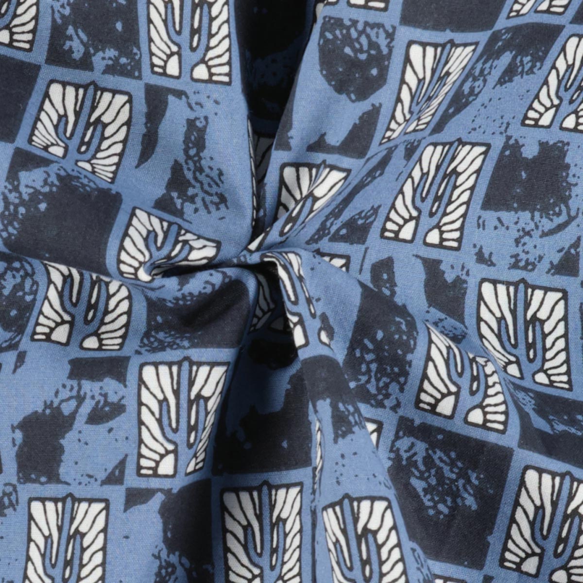 BOSS Freizeithemd aus Baumwolle blau/schwarz