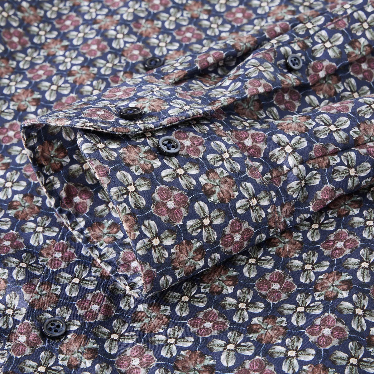 VENTI Businesshemd mit floralem Muster blau