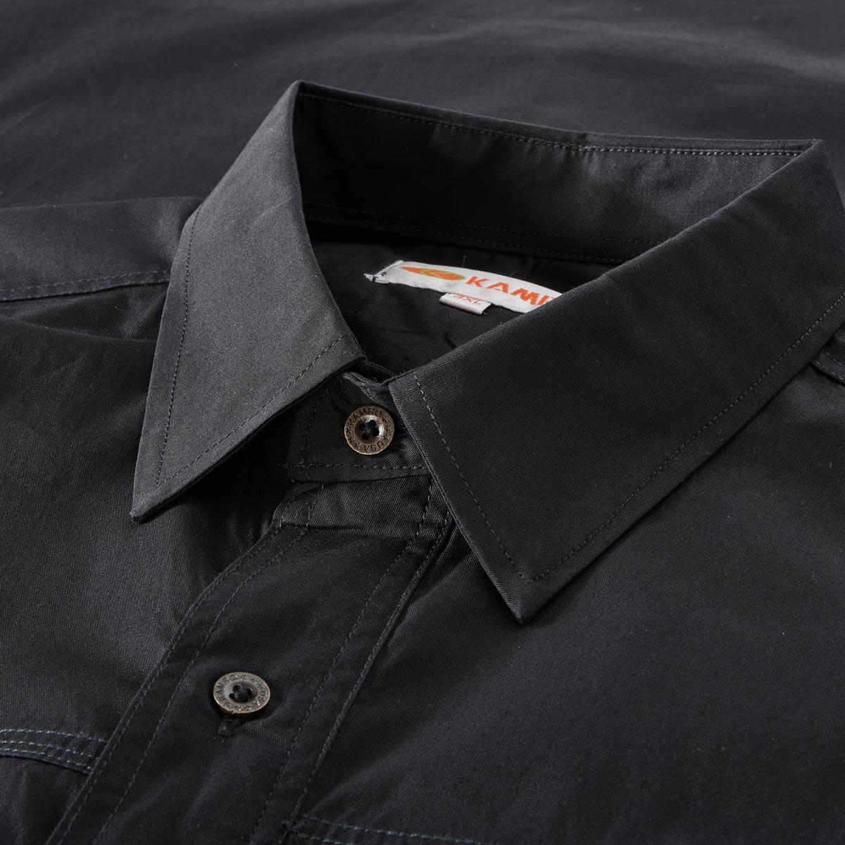 Kamro Freizeithemd aus Baumwolle schwarz