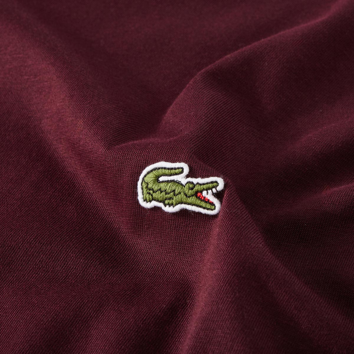 LACOSTE T-Shirt aus Baumwolljersey dunkelrot