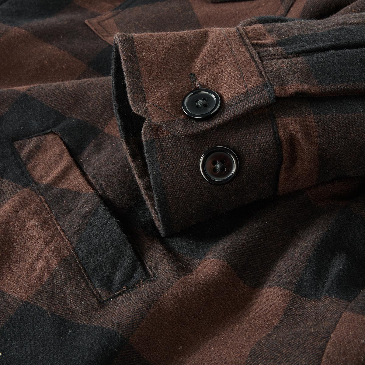 Kamro Gefütterte Hemdjacke im Holzfäller-Stil braun