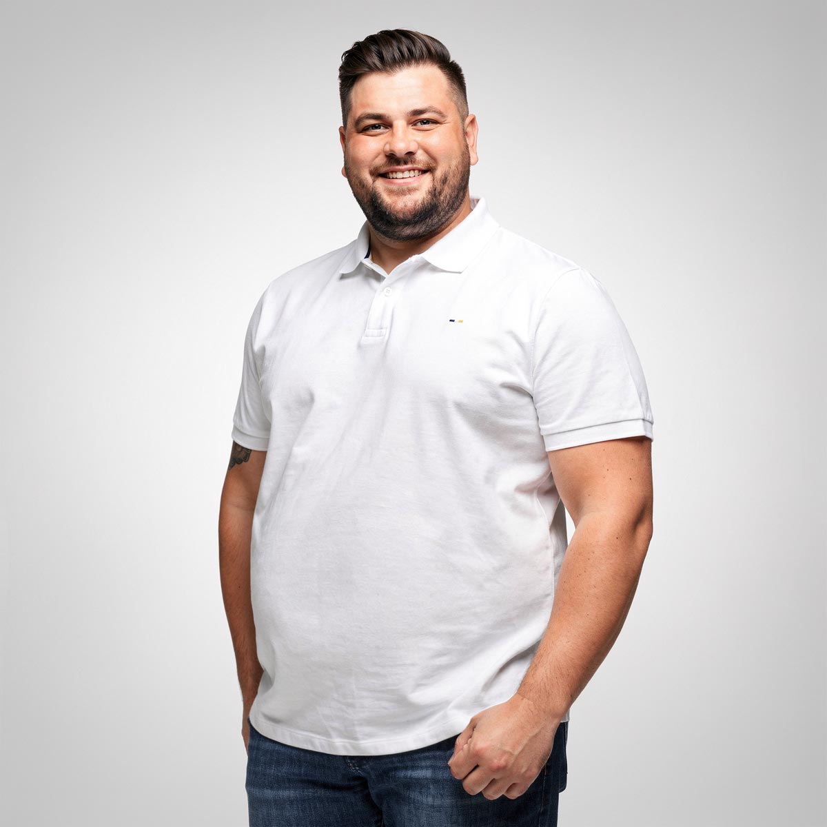 Pfundskerl Poloshirt aus Baumwolle weiß