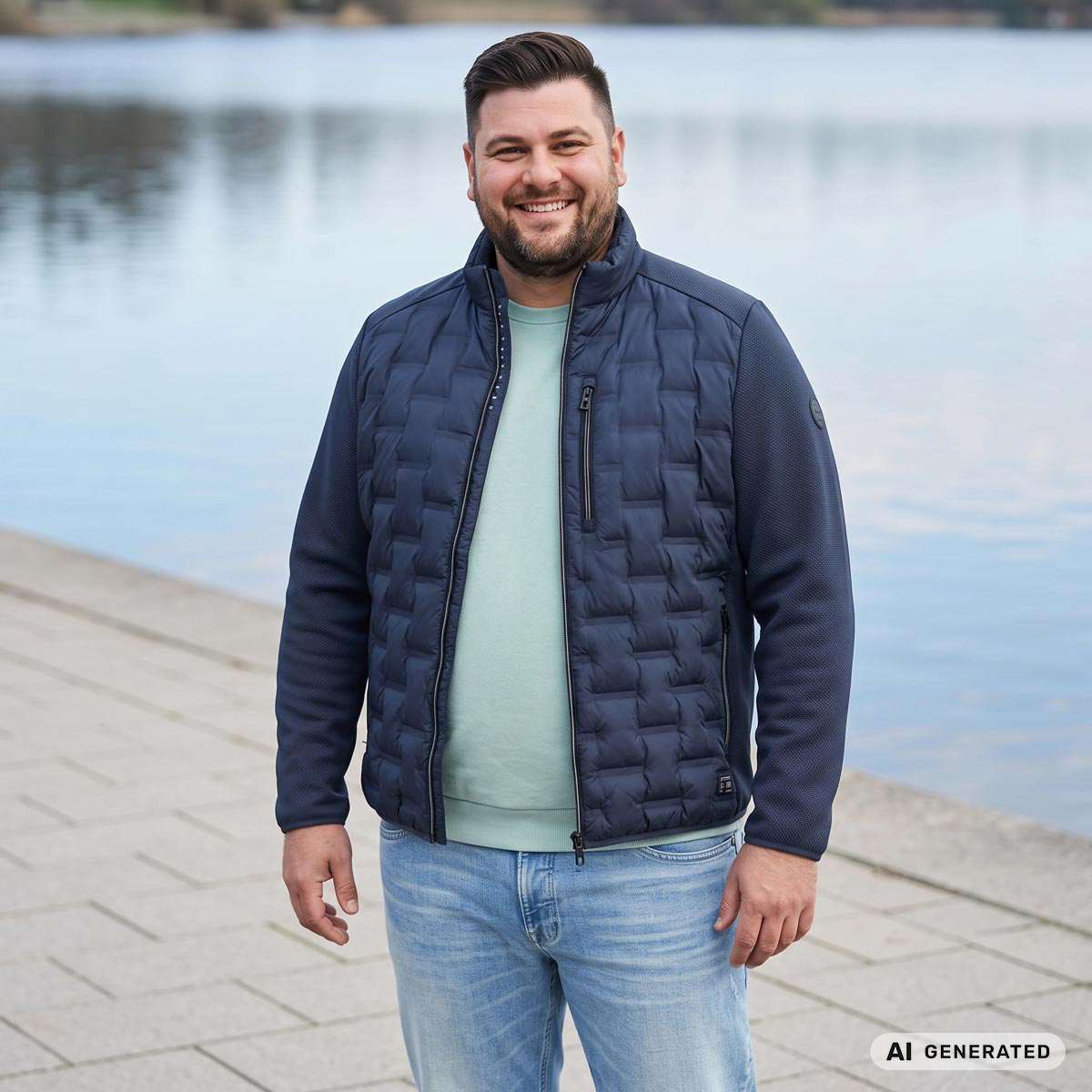 CASA MODA Steppjacke, wind- und wasserabweisend dunkelblau