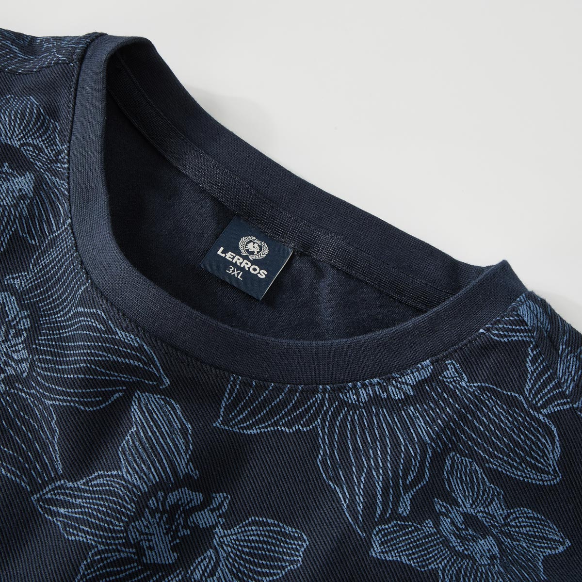 Lerros T-Shirt mit Allover-Muster blau