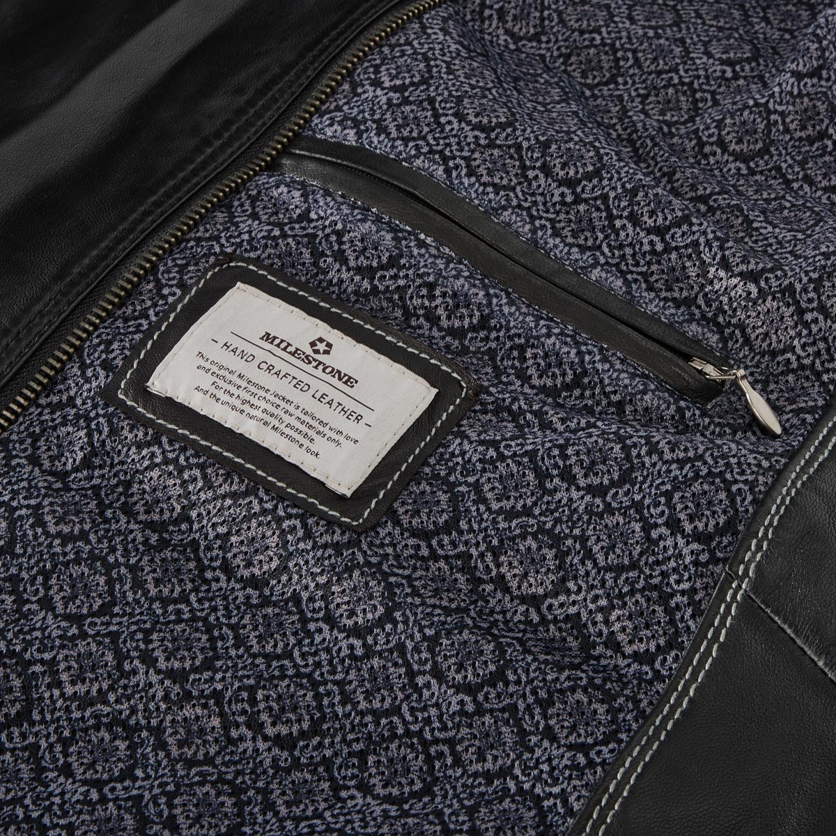 Milestone Lederjacke aus Lammnappa schwarz