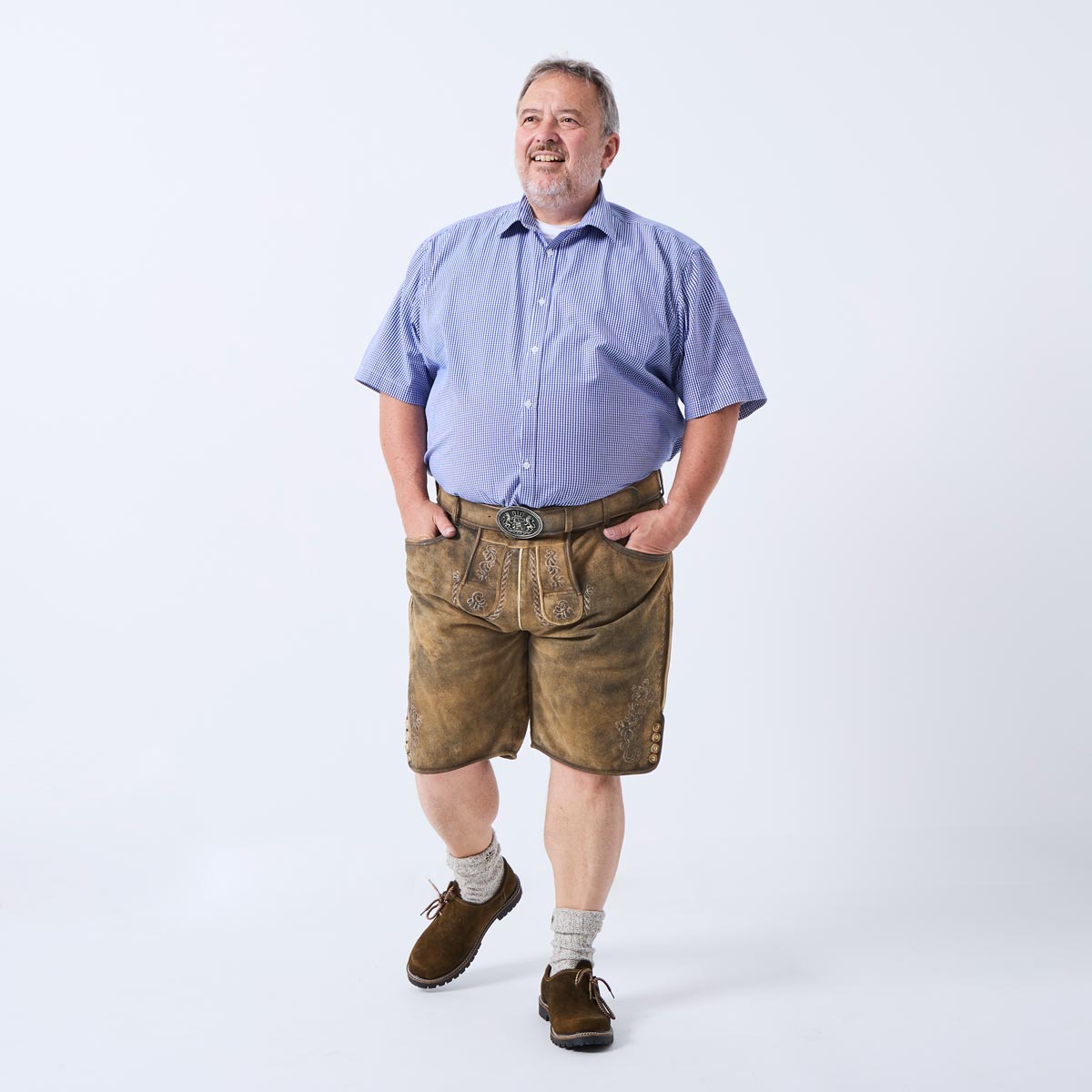 Pfundskerl Kurze Lederhose aus Ziegenvelours braun