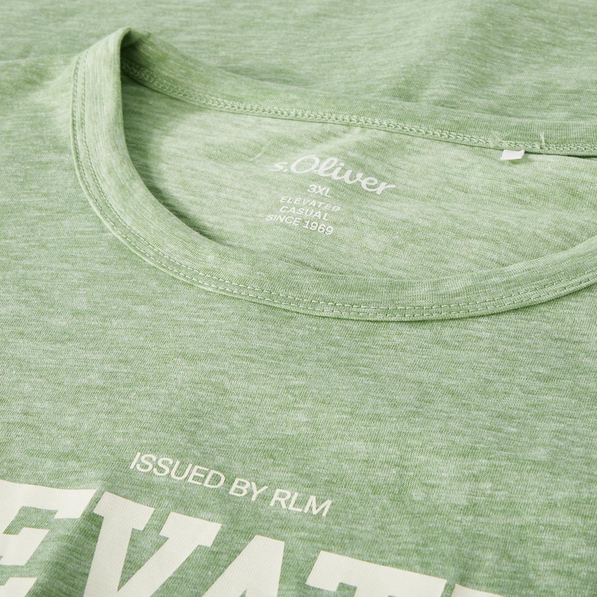 s.Oliver T-Shirt mit Print Farbe grün Größe: 6XL günstig online kaufen