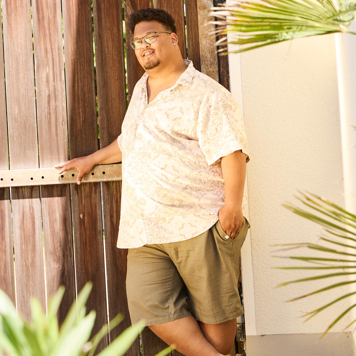 Redpoint Chino-Shorts mit Leinen oliv