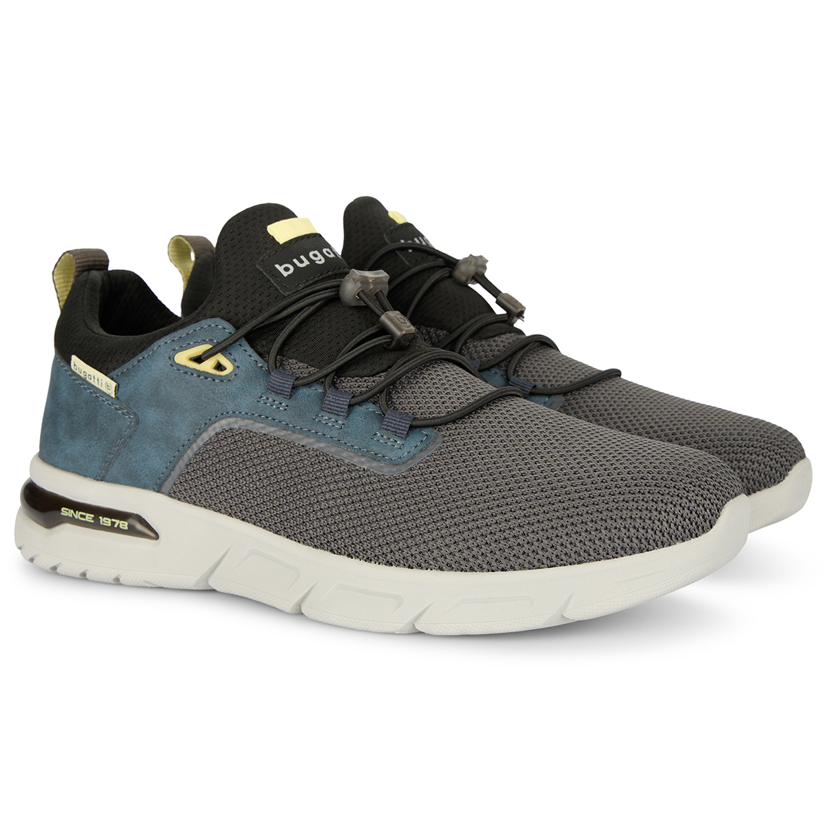 bugatti Sneaker mit elastischen Schnürsenkeln Farbe dunkelgrau Größe: 42 günstig online kaufen