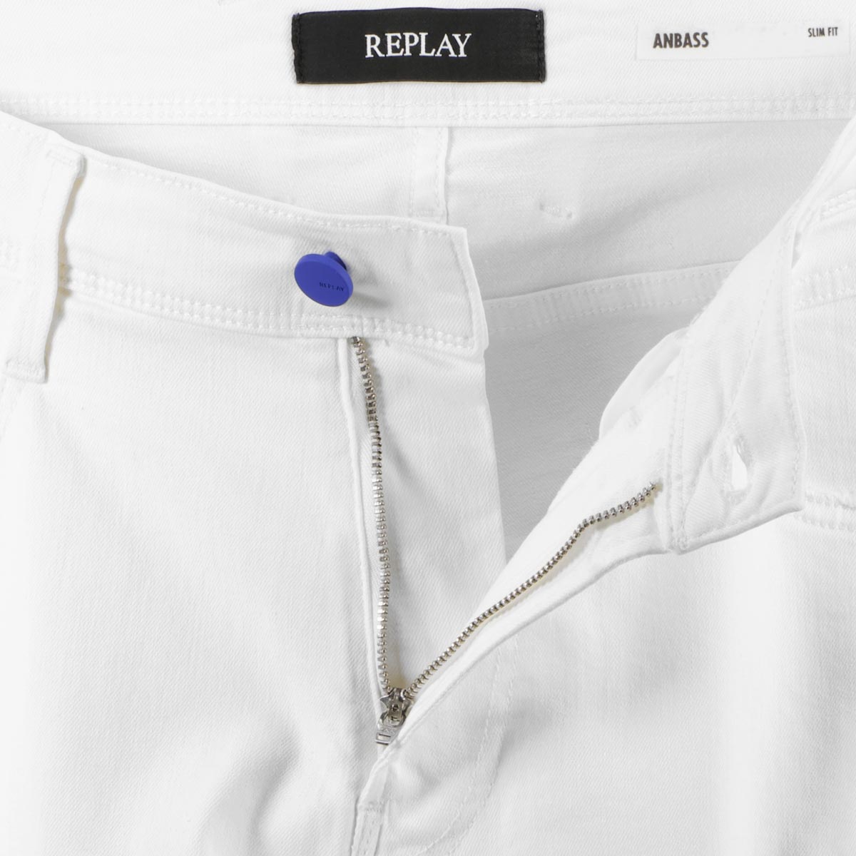 Replay Stretch-Jeans "Anbass", Slim Fit weiß