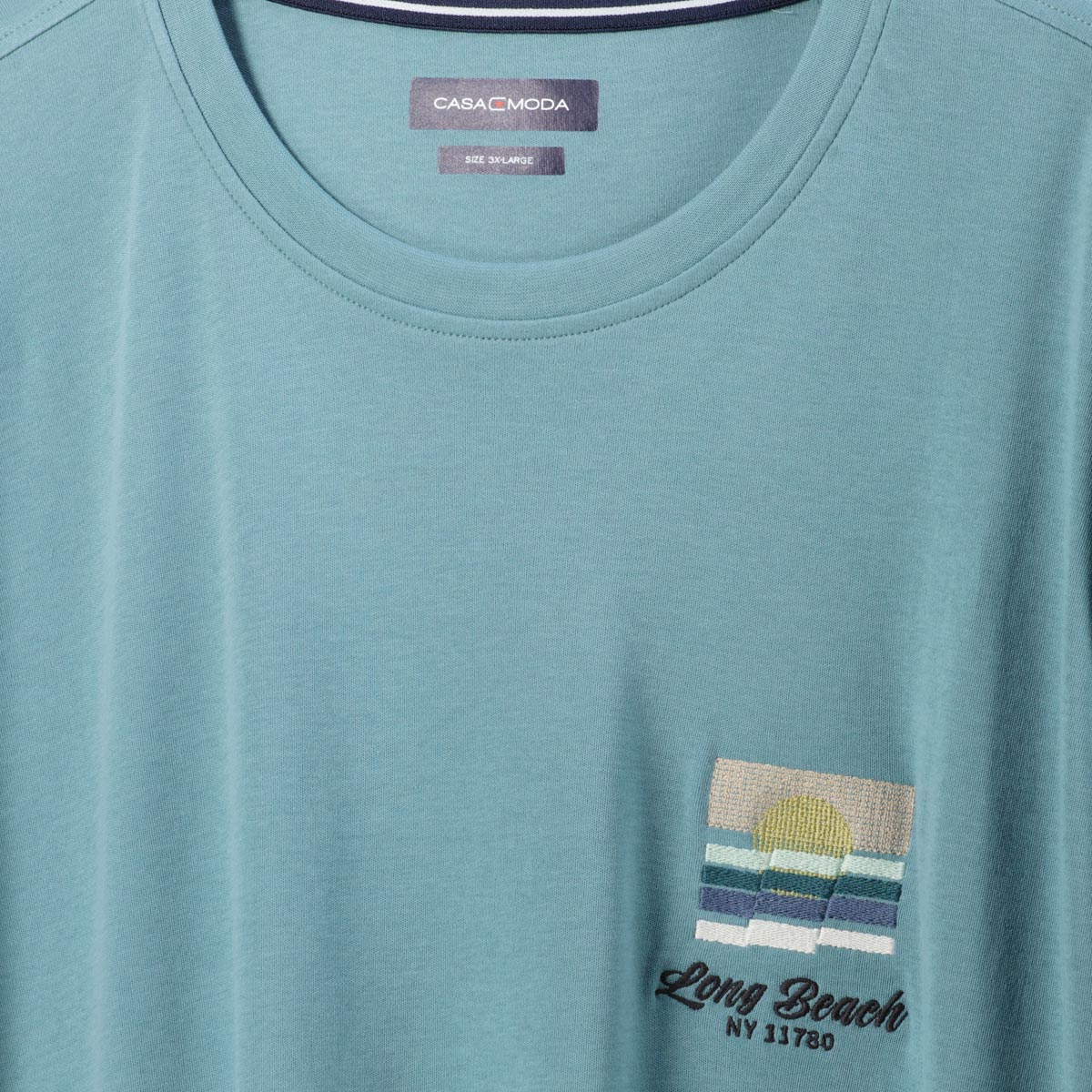 CASA MODA T-Shirt mit Stickerei türkis