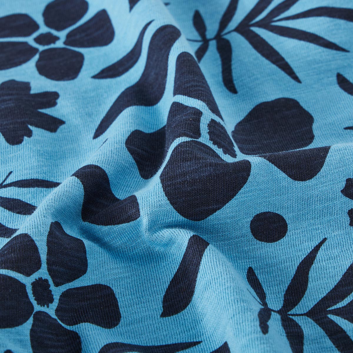 North T-Shirt mit Allover-Muster mittelblau