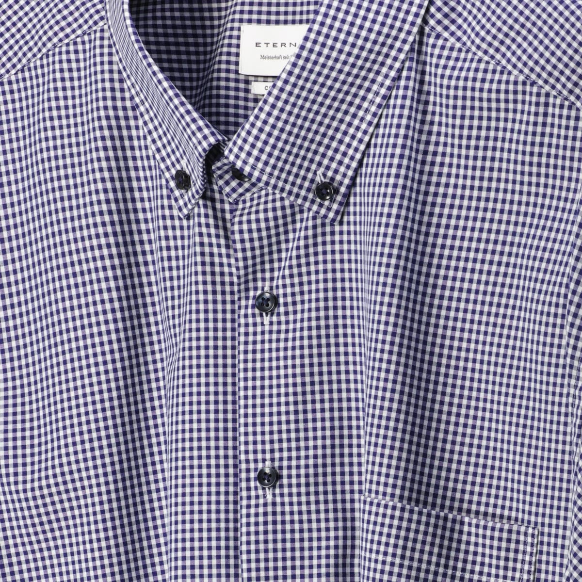 ETERNA Kariertes Businesshemd, bügelfrei, langarm blau/weiß ETERNA Kariertes Businesshemd, bügelfrei, langarm blau/weiß