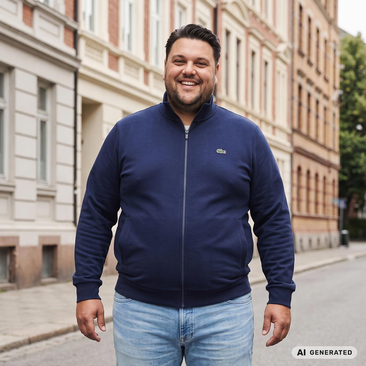 LACOSTE Sweatjacke mit Biobaumwolle marine