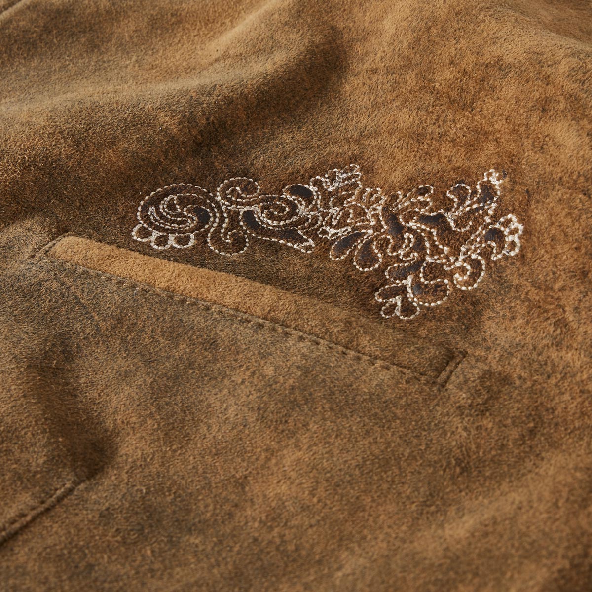 Pfundskerl Trachtenweste aus Ziegenvelour beige